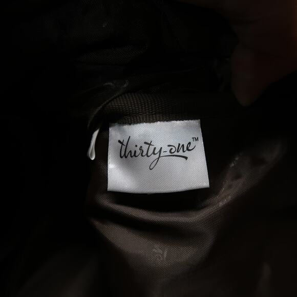 Thirty-One Duffle Tote Bag Zip Top Woodblock Floral - Picture 5 of 9